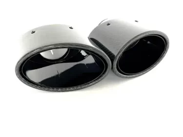 Ovaal zwart/Carbon sierstuk | 155 x 95 | afgeschuind | SET