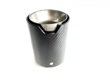 Enkel carbon uitlaatsierstuk | Ø 105 | Recht & Logo