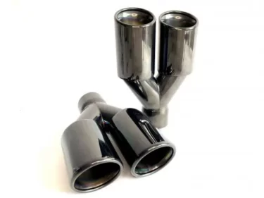 Dubbel zwart/kameleon sierstuk | 2 x Ø 75 | Ongelijk