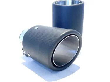 Enkel carbon uitlaatsierstuk | Ø 105 | Rond schuin en Mat