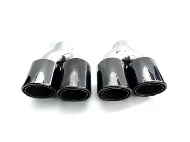 Dubbel zwart chrome sierstuk | 2 x Ø 90 | Ongelijk | SETJE