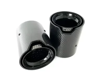 Enkel carbon uitlaatsierstuk | Ø 105 | Recht & Logo